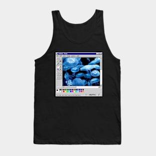 Blue Jellyfishes Paint Aesthetic Design Tank Top